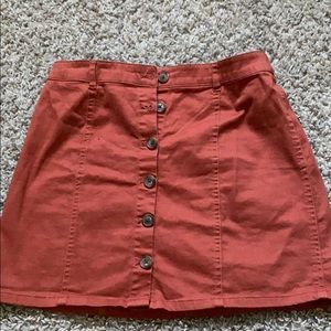 Burnt orange mini skirt